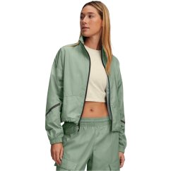 Under Armour Women's Woven Sheen Performance Training Jacket Green
