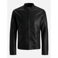 Jack and Jones Men's Warner Faux Leather Jacket Black