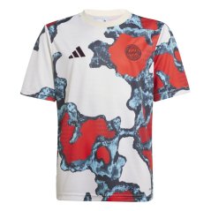 adidas Bayern Munich Prematch Shirt 2024 2025 Juniors Red/Aqua