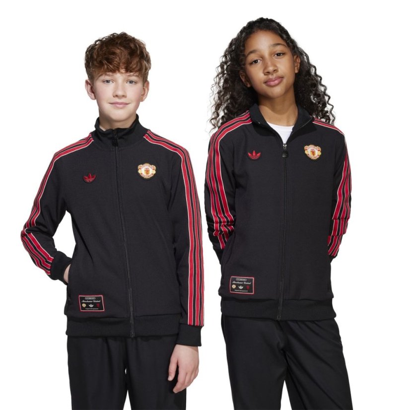 adidas Manchester United FC Terrace Icons Track Top Juniors Black