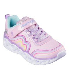 Skechers Heart Lights Light Up Trainers Girls Lght Pnk/Mlti