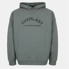 Everlast Men's Flocked Cotton Long Sleeve Oversized Fit Hoodie Khaki