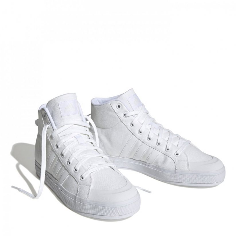 adidas Bravada 2.0 Lifestyle Skateboarding Canvas Mid-Cut Shoes Mens Triple White