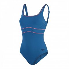 Speedo Womens Shaping Contour Eclipse Swimsuit Blue/Rose