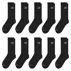 New Balance 10 Pack Cushioned Crew Socks Black