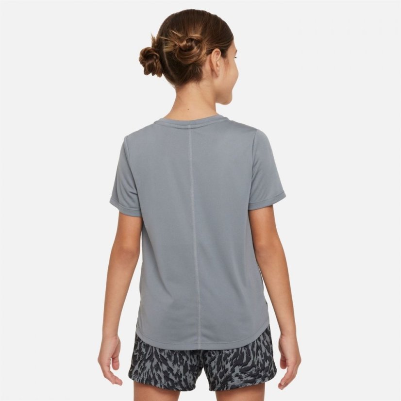 Nike One Big Kids' (Girls') Short-Sleeve Top Smoke Grey