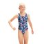 Speedo Allover Leaderback Swimsuit Junior Girls Navy/Blue