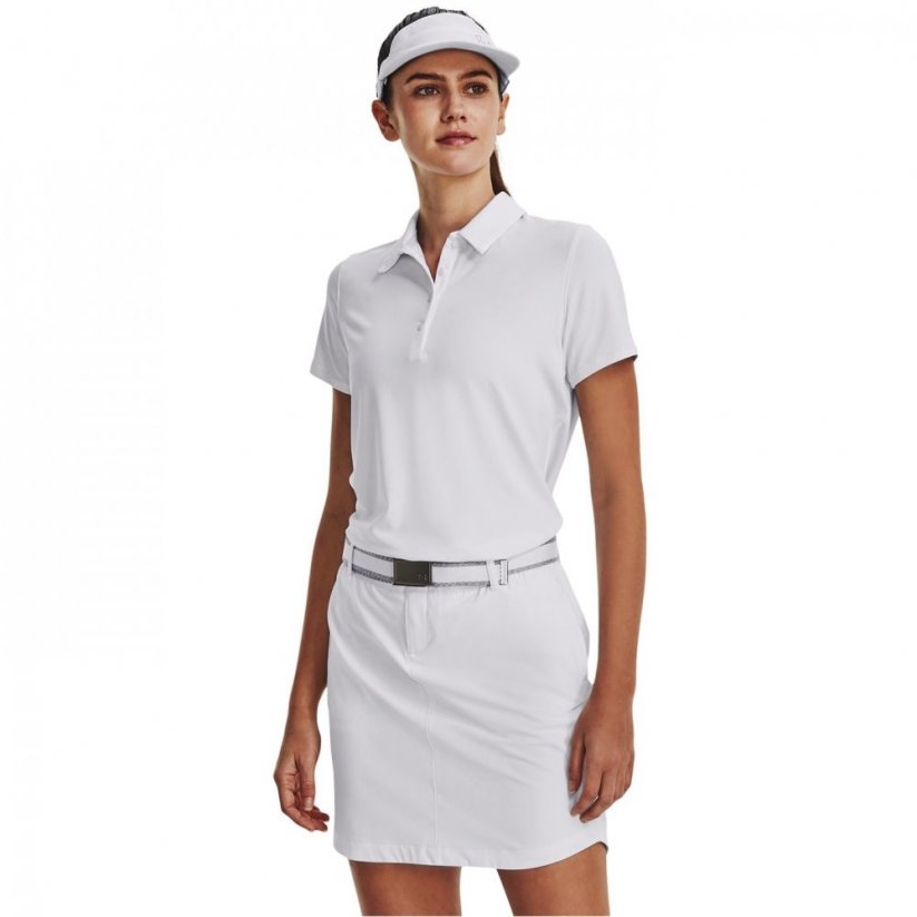 Under Armour Playoff Short Sleeve Polo Womens White/Halo Grey