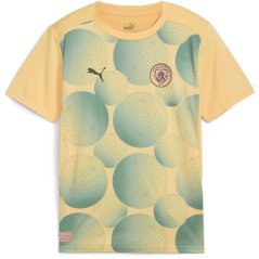 Puma Kids' MCFC Prematch Licensed Short-Sleeve T-Shirt Beige