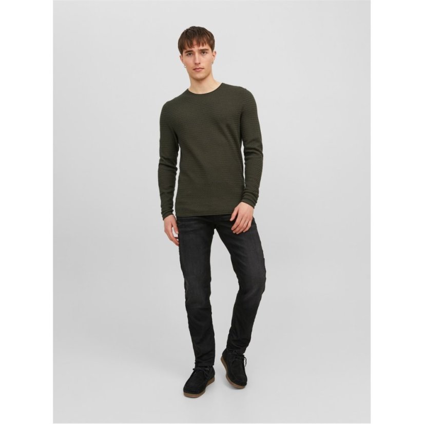 Jack and Jones Textured Crew Jumper Mens Grape Leaf