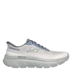 Skechers Go Walk Max Cushioning Hyper Slip On Trainers Mens Charcoal/Lime