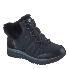 Skechers Graceful Faux Fur Hiker Boots Womens Blk Nyl/Wbg/Fx