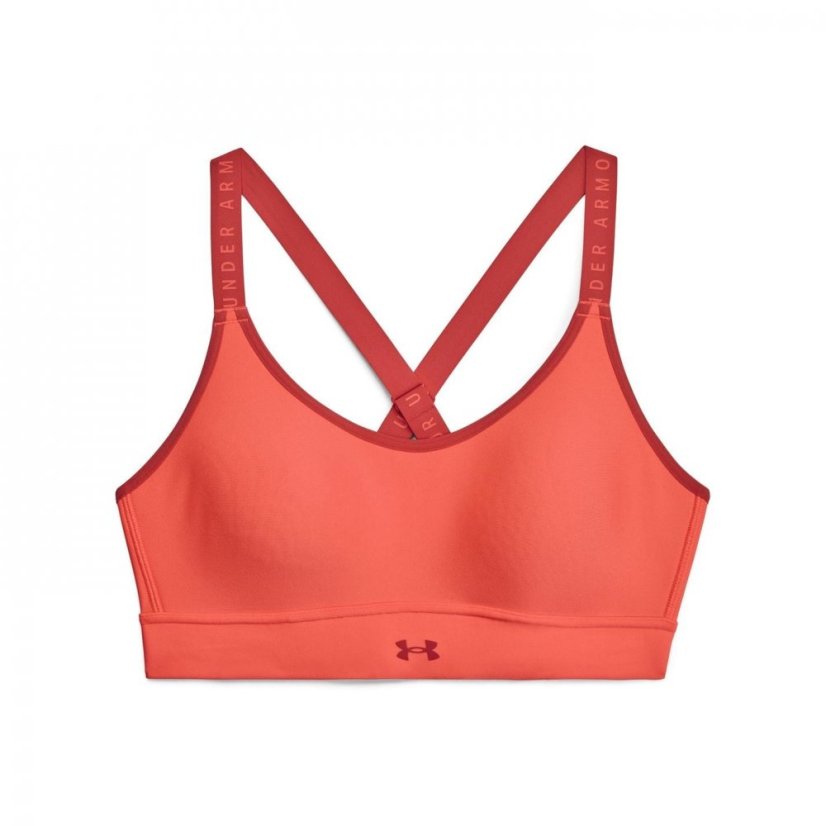 Under Armour Womens Infinity Mid Covered Sports Bra Tangerine/Red