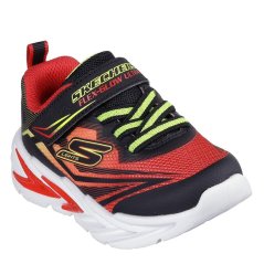 Skechers Lighted Gore & Strap Sneaker W Mids Light Up Trainers Boys Red/Black