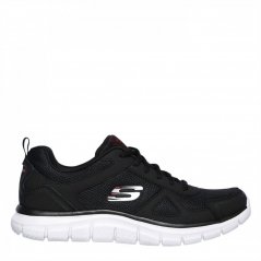 Skechers Track Scloric Mens Trainers Black/Wht/Red