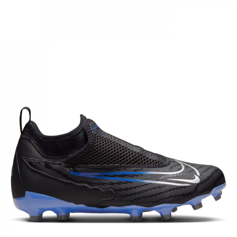 Nike Phantom Academy GX Junior Firm Ground Football Boots Black/Chrome