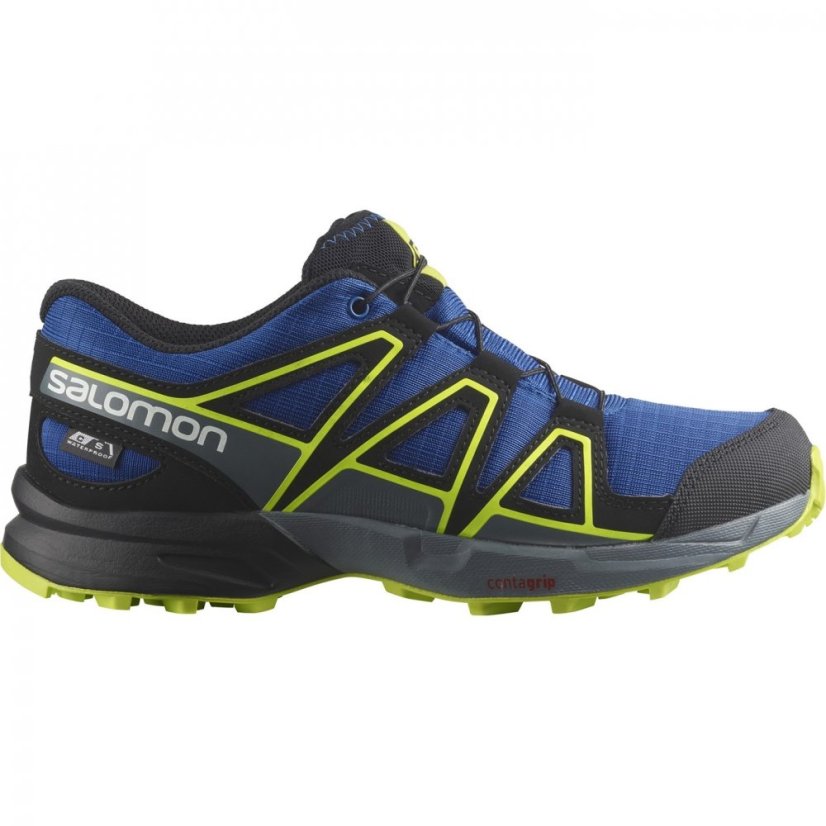 Salomon Speedcross Waterproof Trail Running Shoes Junior Blue/Black/Lime