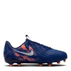 Nike Phantom GX II Academy Junior Firm Ground Football Boots Blue/Chrome