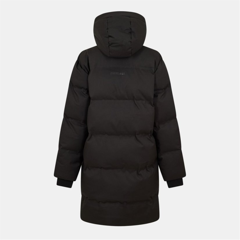 Everlast Men's Hooded Long Sleeve 3 Pockets Full Zip Medium Puffer Jacket Black