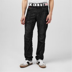 Lee Cooper LC Belted Cargo Jeans Mens Black II