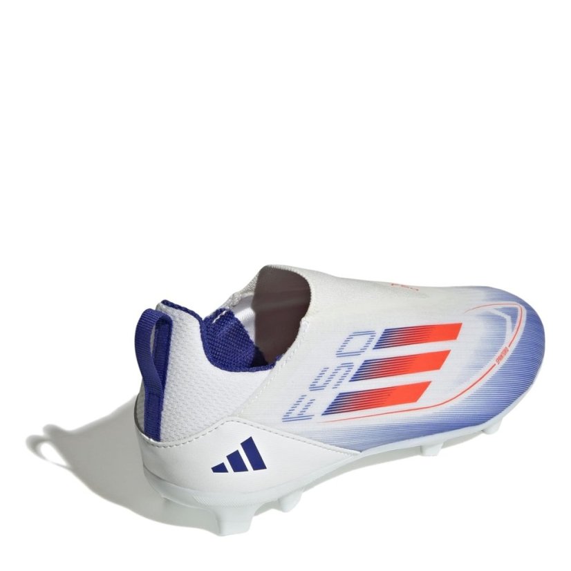 adidas F50 League Laceless Childrens Firm Ground Football Boots White/Red/Blue