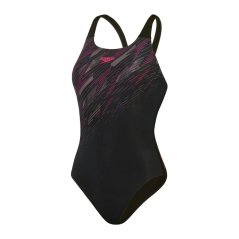 Speedo Womens HyperBoom Placement Muscleback Black/Pink/Chrc