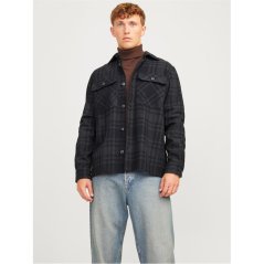 Jack and Jones Men's Raymond Long Sleeve Overshirt Black Beauty