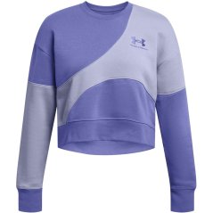Under Armour Women's Ess Fleece Cropped Crew Sweatshirt Purple