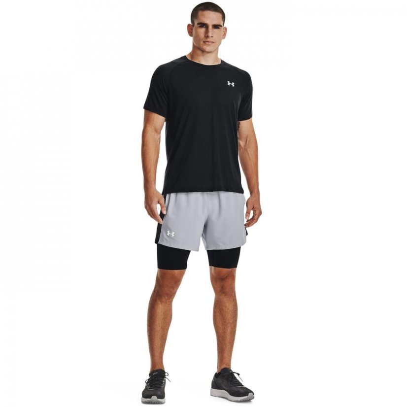 Under Armour UA Launch Mens 2-in-1 5in Shorts Pitch Grey