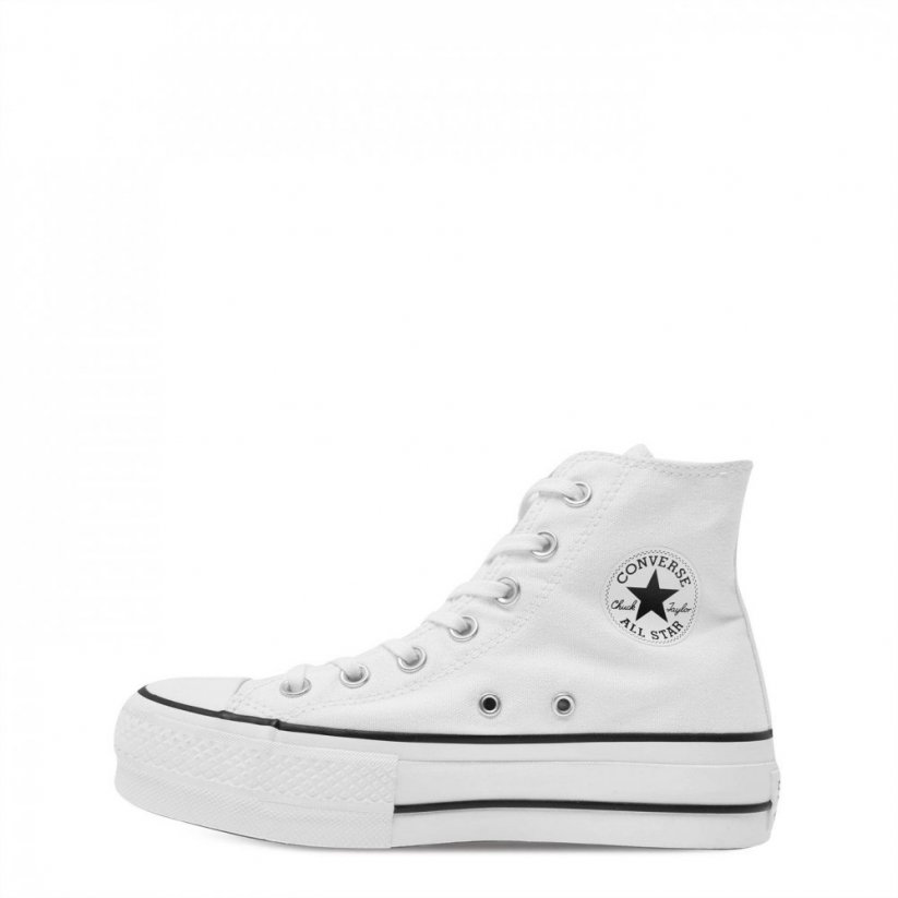 Converse All Star Platform High Top Trainers White/Blk 102