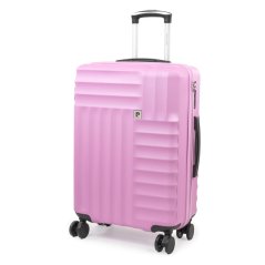 Pierre Cardin Soleil Hard Shell Suitcase Medium Wheeled Luggage Fondant Pink