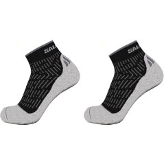 Salomon Ultra Quarter 2 Pack Running Socks Mens Black/Grey