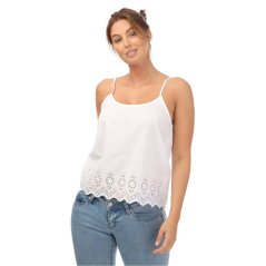Only Lou Life Broderie Anglaise Cami Top White