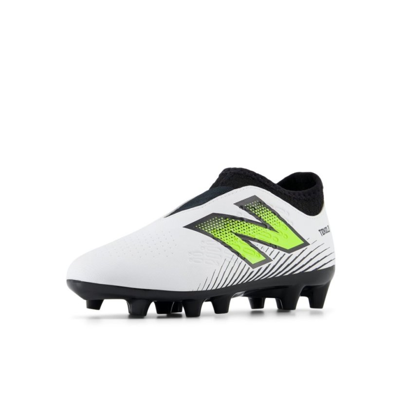 New Balance Tekela 4+ Magique Juniors Firm Ground Football Boots White/Black