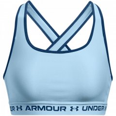 Under Armour Armour Medium Support Crossback Bra Womens Blizzard/Blue