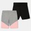 Reebok Kids' Black Fleece Jogger Shorts Silver