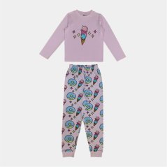 Star Kids' Cotton Long Sleeve Pyjama Set Pink Ice Cream