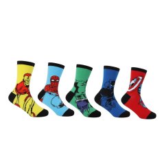 Character Character Crew Sock 5pk Junior Marvel