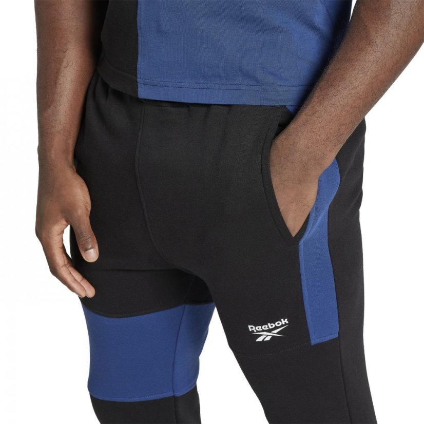 Reebok Panel Jogging Pants Mens Black/Blue