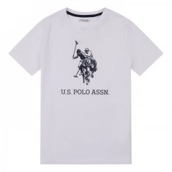 US Polo Assn US Polo Assn Rider T-Shirt Junior Boys Bright White