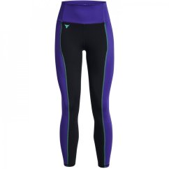 Under Armour Project Rock Colourblock Ankle Gym Leggings Womens Black
