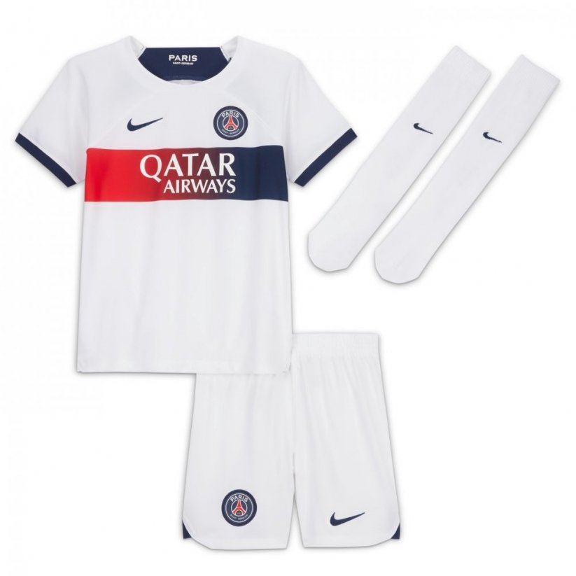 Nike Paris Saint Germain Away Mini Kit 2023 2024 Infants White/Navy
