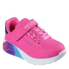 Skechers Gore & Strap Embossed Sneaker W Met Court Trainers Girls Pink/Multi