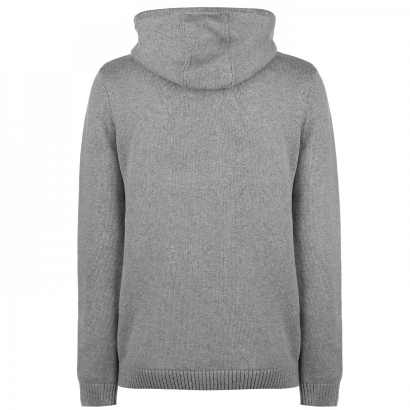 Firetrap Hooded Knit Jumper Mens Grey Marl