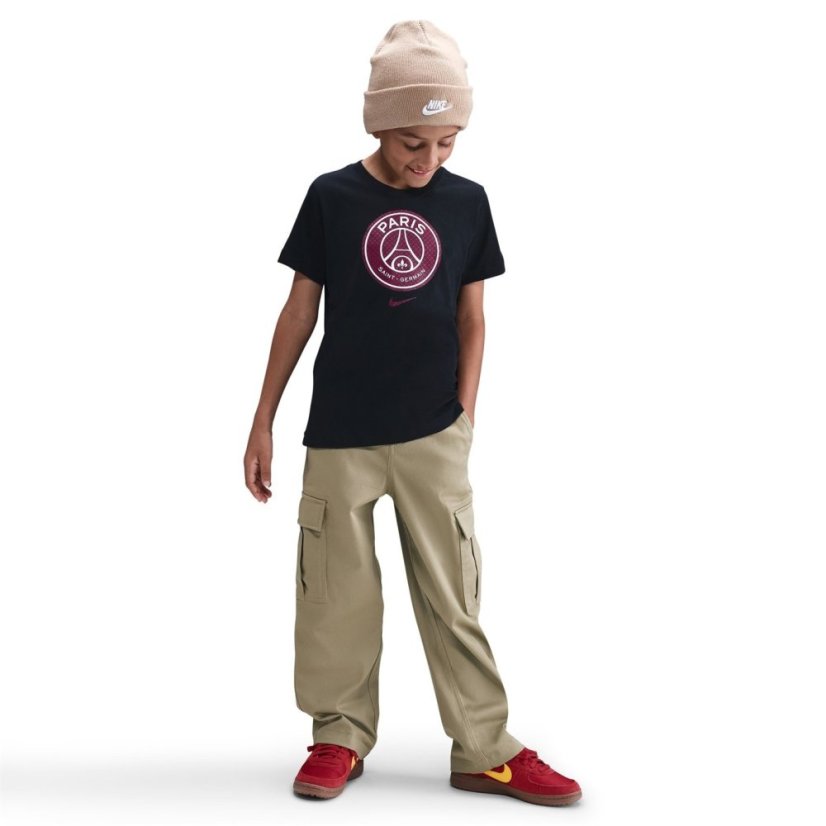 Nike PSG Crest T-Shirt Juniors Black
