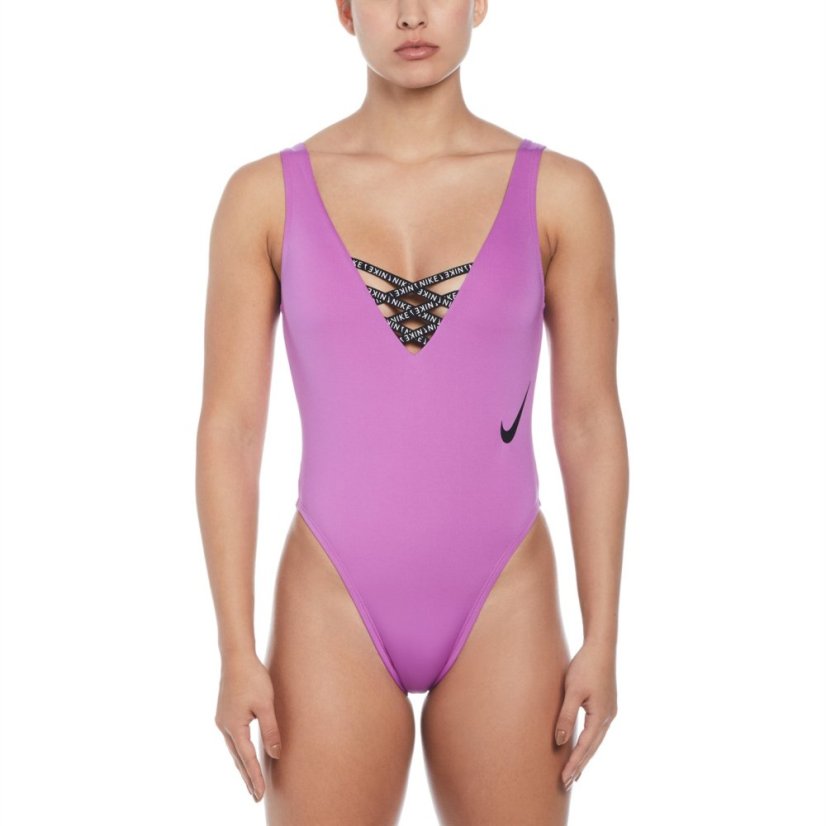 Nike Sneakerkini U-Back One-Piece Swimsuit Womens Fuchsia Dream