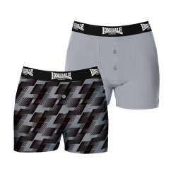 Lonsdale 2 Pack Boxers Mens Grey Camo