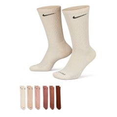 Nike 6-Pack Everyday Cushioned Training Crew Socks Multi Beige