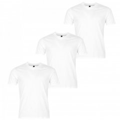 Donnay Three Pack V Neck pánské tričko White