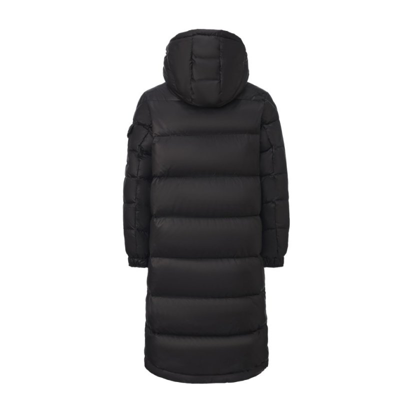 Firetrap Women's Duck Down Knee Length Hooded Down Jacket Black